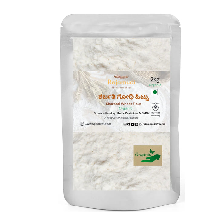 Organic Sharbati Wheat Flour by Rajamudi Organics