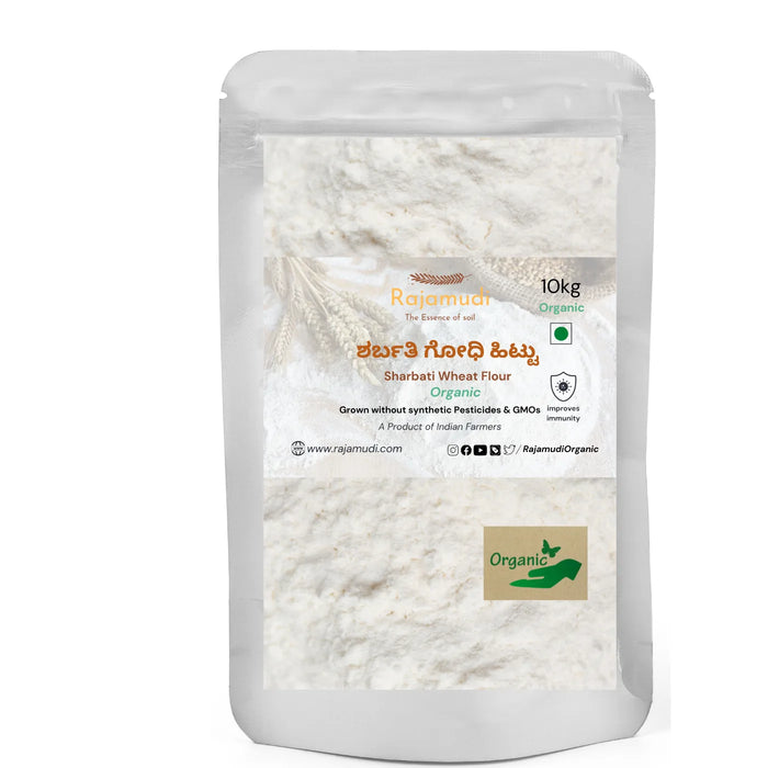 Organic Sharbati Wheat Flour by Rajamudi Organics