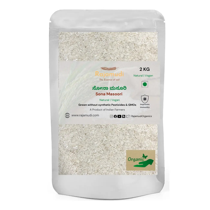 Organic Sona Masoori Rice by Rajamudi Organics