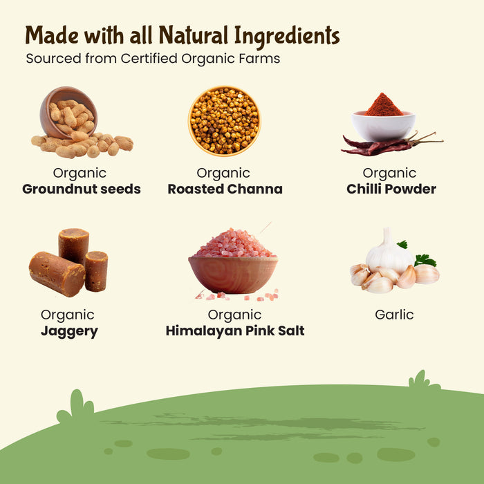 Rajamudi Organic Groundnut (Peanut) Chutney Powder | Traditional South Indian Spice Powder 250 gm | No Preservatives | Made with Fresh Roasted Peanuts & Channa | Healthy & Homemade Blend from Ancient Kitchen | High Protein, Gluten-Free & Guilt-Free