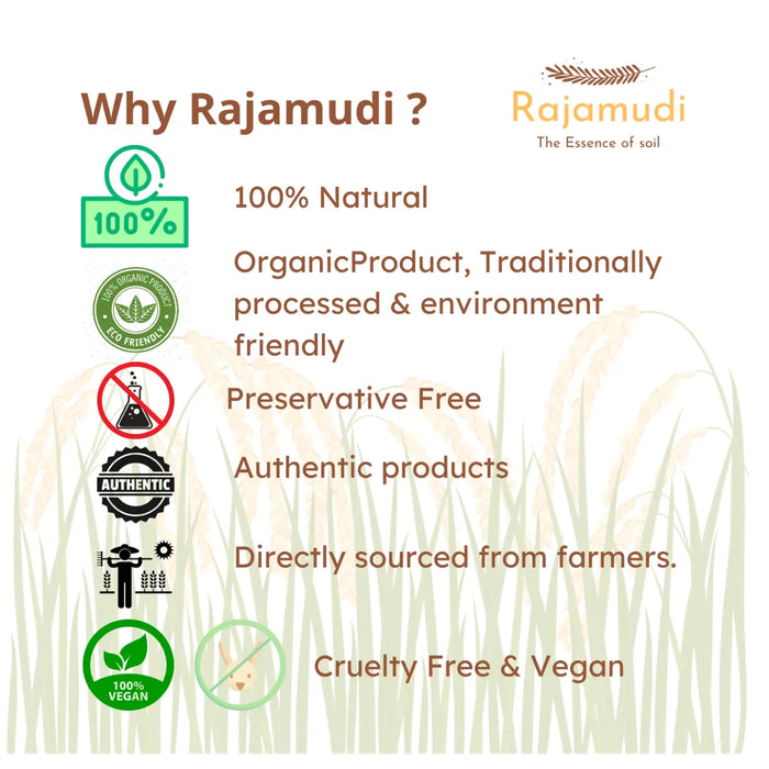 Organic Unpolished Red rice flour By Rajamudi Organics