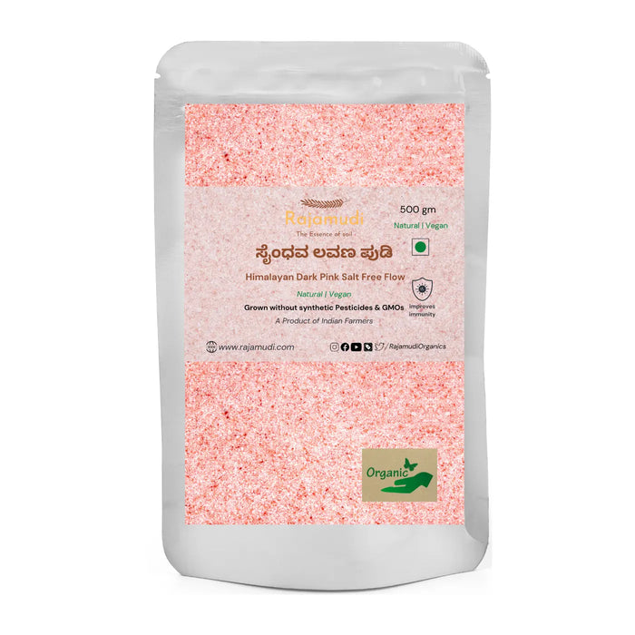 Purest Himalayan Rock Salt Free Flow: Nature's Salt Symphony (Sendha Namak) - Rajamudi Organics