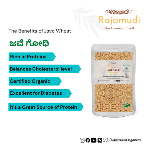 Organic Wheat Khapli / Jave Godhi by Rajamudi - Rajamudi Organics