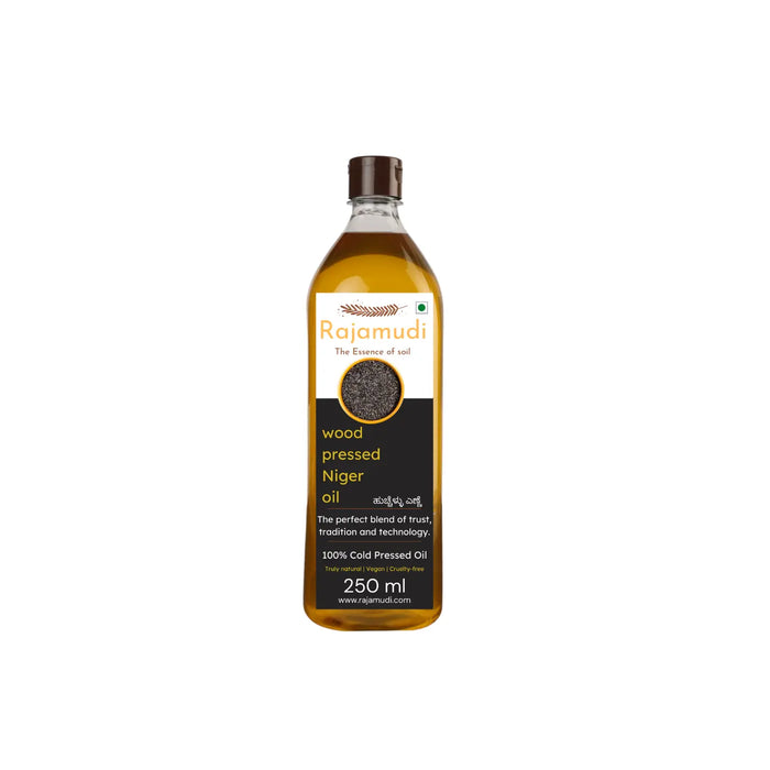 Rajamudi, rajamudi oils, wood pressed coils, rajamudi wood pressed oils, cooking oil, healthy cooking oil, cold pressed oil, vegan oil, wood pressed niger seed oil, niger seed, niger oil, rajamudi niger oil